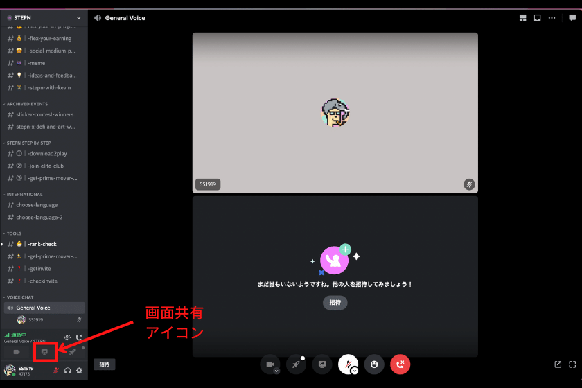 画像⑰：Discord(ディスコード)使い方「画面共有1」