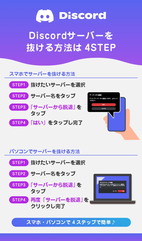 Discord（ディスコード）のサーバーの抜け方｜抜ける方法を解説